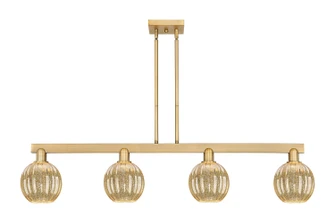 Arcadia Four Light Island Pendant in Brushed Brass (405|716-4I-BB-G458-7ME)