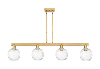 Arcadia Four Light Island Pendant in Brushed Brass (405|716-4I-BB-G458-7CL)