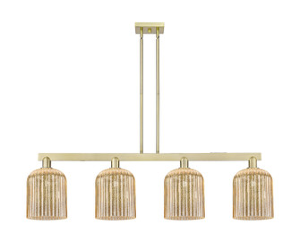 Arcadia Four Light Island Pendant in Antique Brass (405|716-4I-AB-G559-8ME)