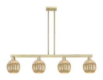 Arcadia Four Light Island Pendant in Antique Brass (405|716-4I-AB-G458-7ME)