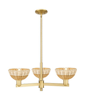 Arcadia Three Light Pendant in Satin Gold (405|716-3CR-SG-NBD2-75-NAT)