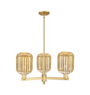 Arcadia Three Light Pendant in Satin Gold (405|716-3CR-SG-G460-7ME)