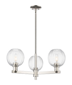 Arcadia Three Light Flush Mount in Polished Nickel (405|716-3CR-PN-G458-7CL)