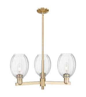 Arcadia Three Light Flush Mount in Champagne Bronze (405|716-3CR-CB-G459-6CL)