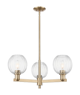 Arcadia Three Light Flush Mount in Champagne Bronze (405|716-3CR-CB-G458-7CL)