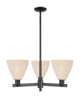 Arcadia Three Light Pendant in Matte Black (405|716-3CR-BK-NBD-75-NAT)