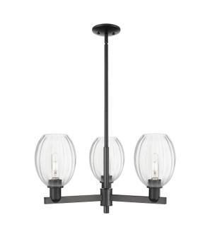 Arcadia Three Light Pendant in Matte Black (405|716-3CR-BK-G459-6CL)