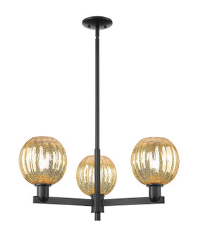 Arcadia Three Light Pendant in Matte Black (405|716-3CR-BK-G458-7ME)