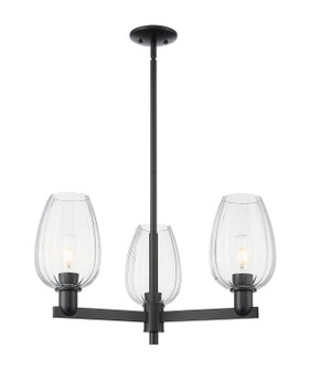 Arcadia Three Light Flush Mount in Matte Black (405|716-3CR-BK-G457-6CL)