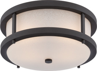 Willis LED Outdoor Flush Mount in Textured Black / Antique White Glass (72|62-653)