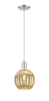Arcadia One Light Mini Pendant in Brushed Satin Nickel (405|716-1S-SN-G458-7ME)