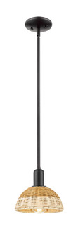 Arcadia One Light Mini Pendant in Matte Black (405|716-1S-BK-NBD2-75-NAT)