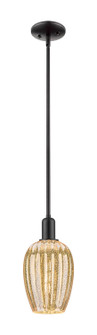 Arcadia One Light Mini Pendant in Matte Black (405|716-1S-BK-G457-6ME)