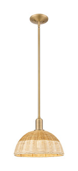 Arcadia One Light Mini Pendant in Brushed Brass (405|716-1S-BB-NBD2-12-NAT)