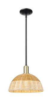 Arcadia One Light Mini Pendant in Black Antique Brass (405|716-1S-BAB-NBD2-12-NAT)