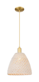 Arcadia One Light Mini Pendant in Satin Gold (405|716-1P-SG-NBD-12-NAT)