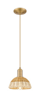 Arcadia One Light Mini Pendant in Brushed Brass (405|716-1P-BB-NBD2-75-NAT)