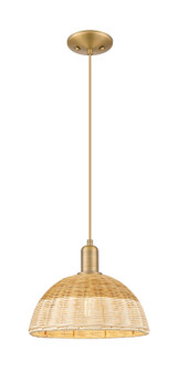 Arcadia One Light Mini Pendant in Brushed Brass (405|716-1P-BB-NBD2-12-NAT)