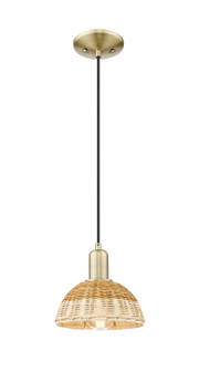 Arcadia One Light Mini Pendant in Antique Brass (405|716-1P-AB-NBD2-75-NAT)