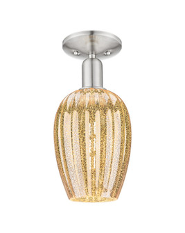 Arcadia One Light Semi-Flush Mount in Brushed Satin Nickel (405|716-1C-SN-G457-6ME)