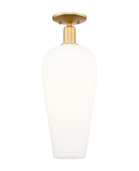 Arcadia One Light Semi-Flush Mount in Satin Gold (405|716-1C-SG-G456-8WH)