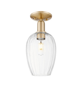 Arcadia One Light Semi-Flush Mount in Champagne Bronze (405|716-1C-CB-G457-6CL)