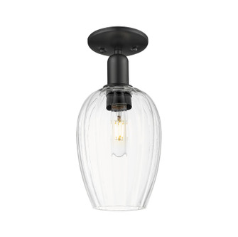 Arcadia One Light Semi-Flush Mount in Matte Black (405|716-1C-BK-G457-6CL)