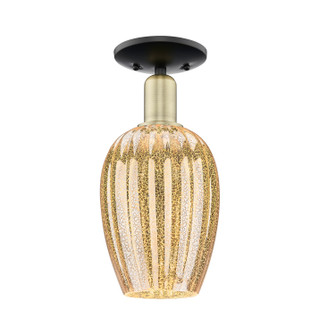 Arcadia One Light Semi-Flush Mount in Black Antique Brass (405|716-1C-BAB-G457-6ME)