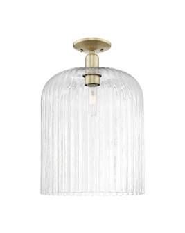 Arcadia One Light Semi-Flush Mount in Antique Brass (405|716-1C-AB-G559-12CL)