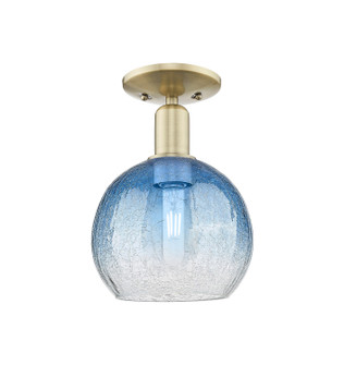 Arcadia One Light Semi-Flush Mount in Antique Brass (405|716-1C-AB-G483-8SB)