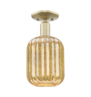 Arcadia One Light Semi-Flush Mount in Antique Brass (405|716-1C-AB-G460-7ME)