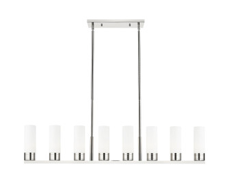 Downtown Urban Eight Light Linear Pendant in Polished Nickel (405|617-8I-PN-G617-8WH)