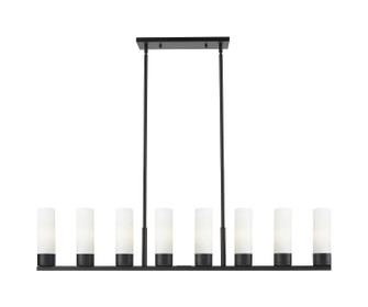 Downtown Urban Eight Light Linear Pendant in Matte Black (405|617-8I-BK-G617-8SWH)