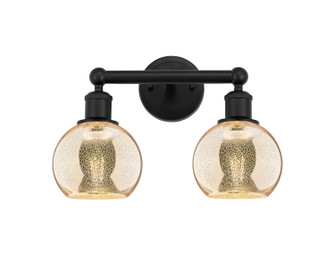 Edison Two Light Bath Vanity in Matte Black (405|616-2W-BK-G128-6)