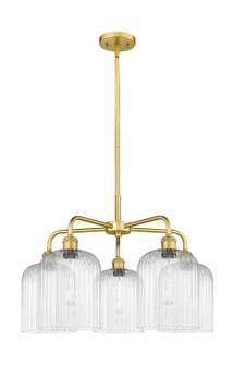 Ballston Five Light Chandelier in Satin Gold (405|516-5CR-SG-G559-8CL)