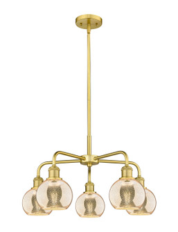 Ballston Five Light Chandelier in Satin Gold (405|516-5CR-SG-G128-6)