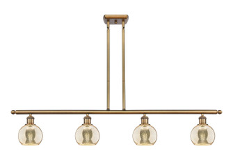 Ballston Four Light Island Pendant in Brushed Brass (405|516-4I-BB-G128-6)