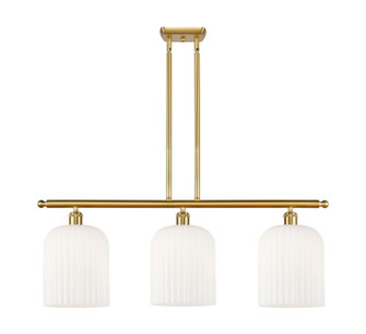 Ballston Three Light Island Pendant in Satin Gold (405|516-3I-SG-G559-8GWH)