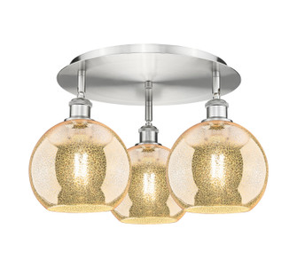 Ballston Three Light Semi-Flush Mount in Satin Nickel (405|516-3C-SN-G128-8)