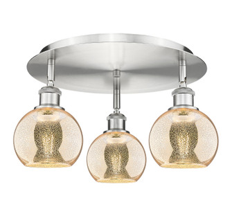 Ballston Three Light Semi-Flush Mount in Satin Nickel (405|516-3C-SN-G128-6)