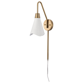 Tango One Light Wall Sconce in Matte White / Burnished Brass (72|60-7468)