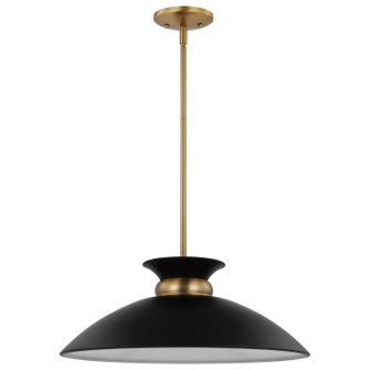 Perkins One Light Pendant in Matte Black / Burnished Brass (72|60-7461)