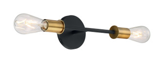 Ryder Two Light Vanity in Black / Brushed Brass (72|60-7342)