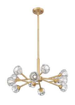 Downtown Urban LED Chandelier in Brushed Brass (405|465-12CR-BB-G465-CL)