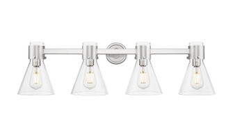 Downtown Urban Four Light Bath Vanity in Satin Nickel (405|464-4W-SN-G464C-7CL)