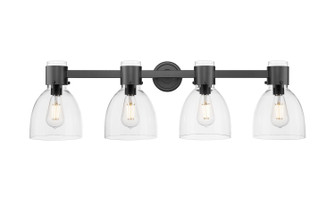 Downtown Urban Four Light Bath Vanity in Matte Black (405|464-4W-BK-G464D-7CL)