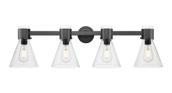 Downtown Urban Four Light Bath Vanity in Matte Black (405|464-4W-BK-G464C-7SDY)