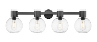 Downtown Urban Four Light Bath Vanity in Matte Black (405|464-4W-BK-G464B-7CL)