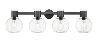 Downtown Urban Four Light Bath Vanity in Matte Black (405|464-4W-BK-G464B-7CL)