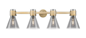 Downtown Urban Four Light Bath Vanity in Brushed Brass (405|464-4W-BB-G464C-7SM)